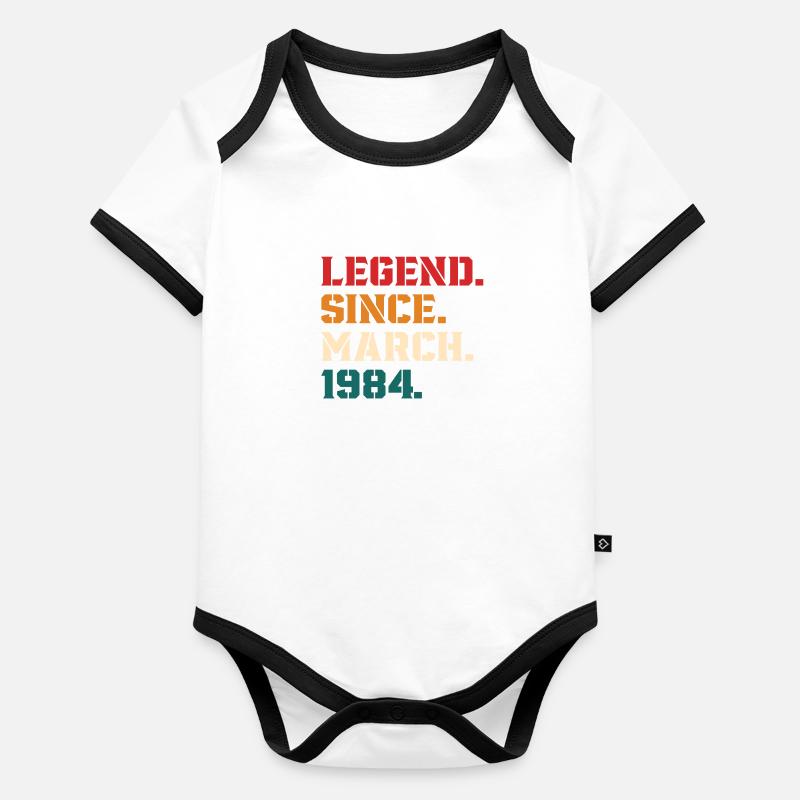 Legend Since March 1984 Body Bébé bio contrasté manches courtes