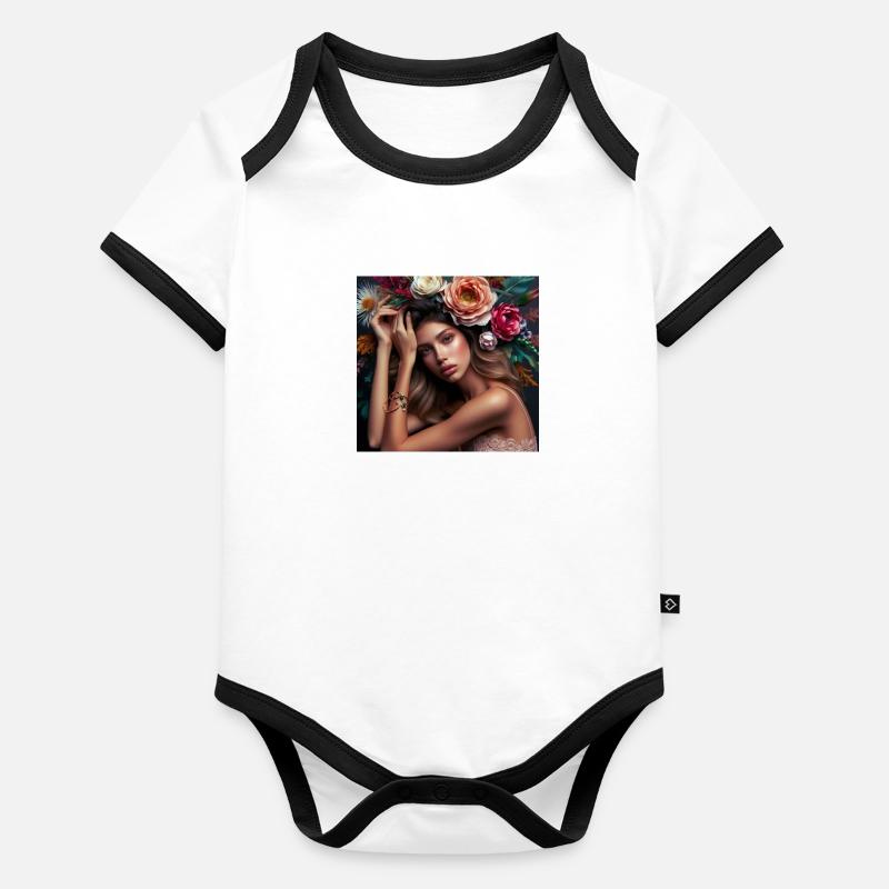 Resting. Organic Baby Contrasting Bodysuit