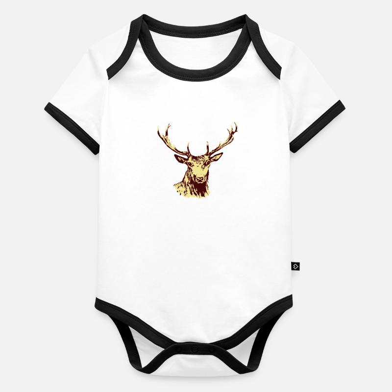 Hirsch Baby Bio-Kurzarm-Kontrastbody