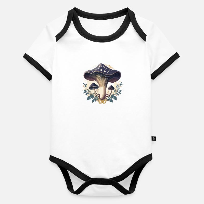 Jahrgangs-Pilze Baby Bio-Kurzarm-Kontrastbody