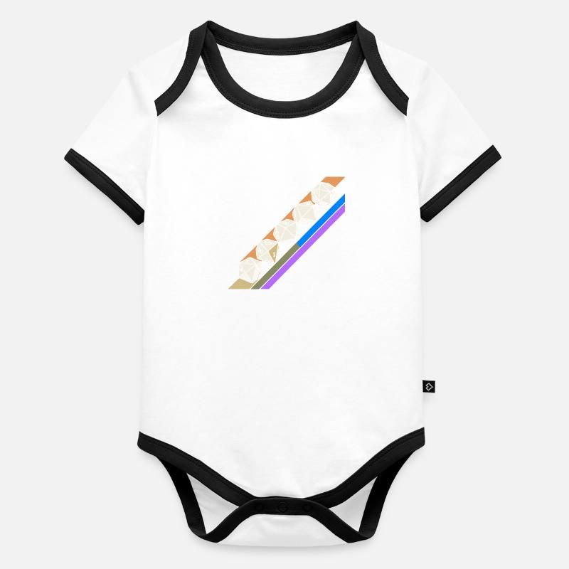 Retro Minimalistisches Polyedrisches Würfelset Tischplatte RPGP Baby Bio-Kurzarm-Kontrastbody