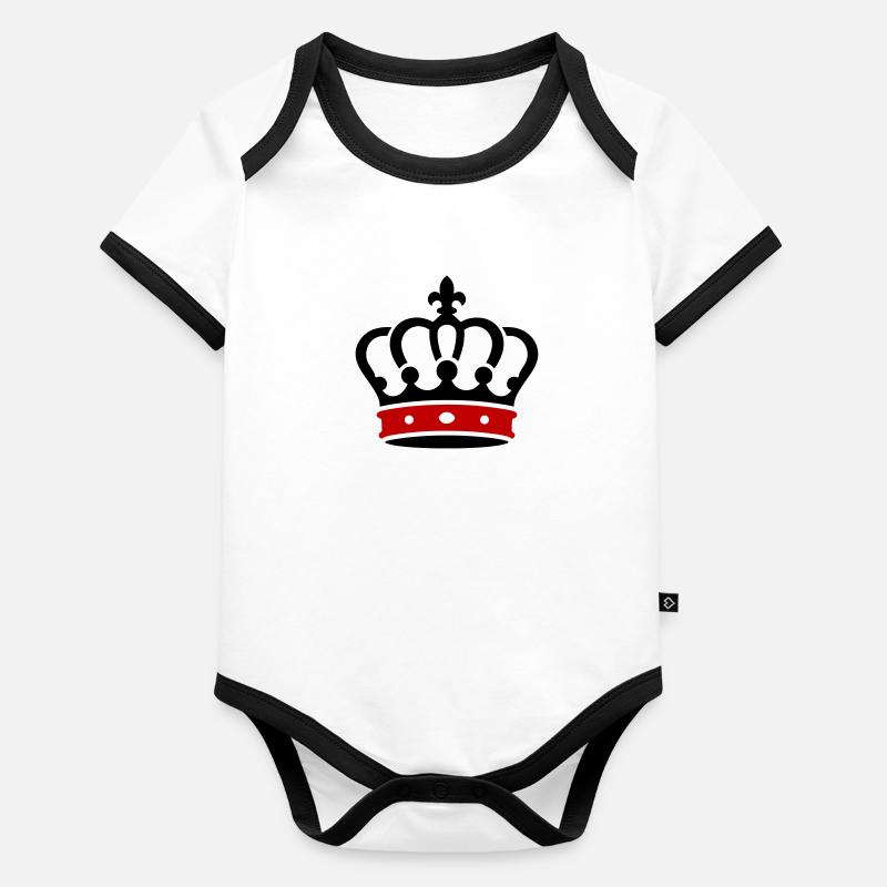 Krone König Symbol Baby Bio-Kurzarm-Kontrastbody