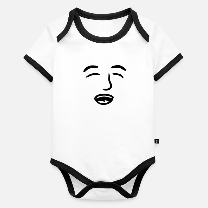 face eyes mouth nose joy fun laugh beautiful Organic Baby Contrasting Bodysuit