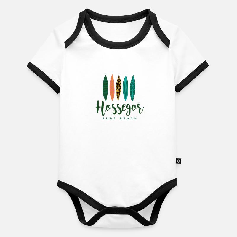 Hossegor Surfstrand Baby Bio-Kurzarm-Kontrastbody