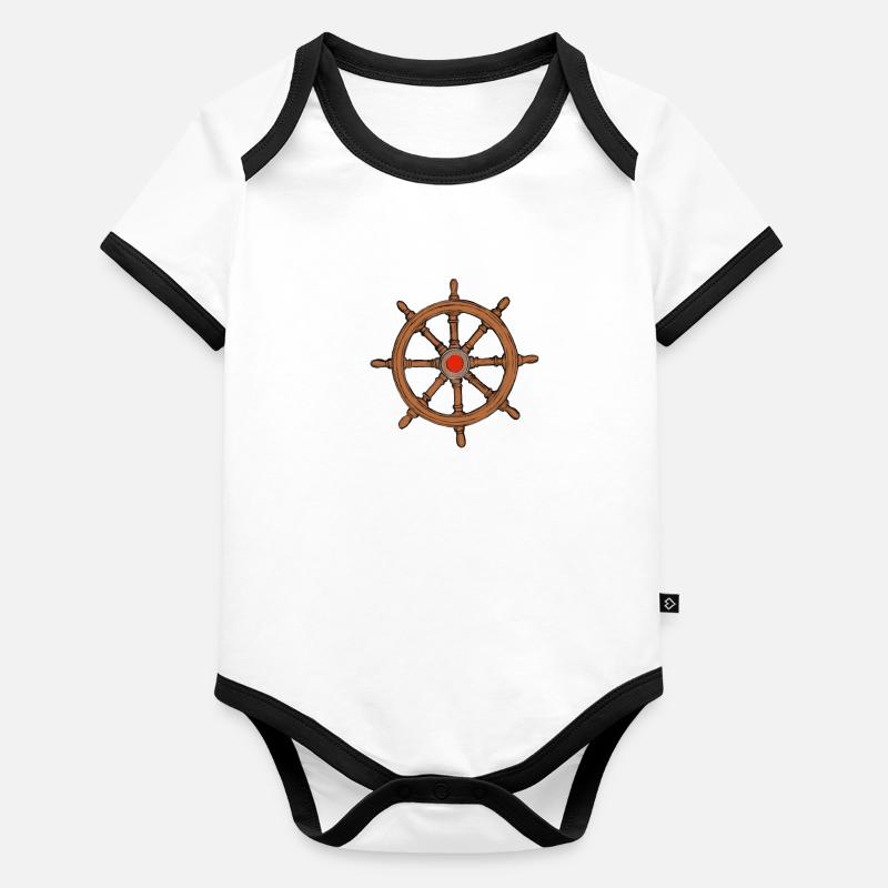 Volant de commande Body Bébé bio contrasté manches courtes