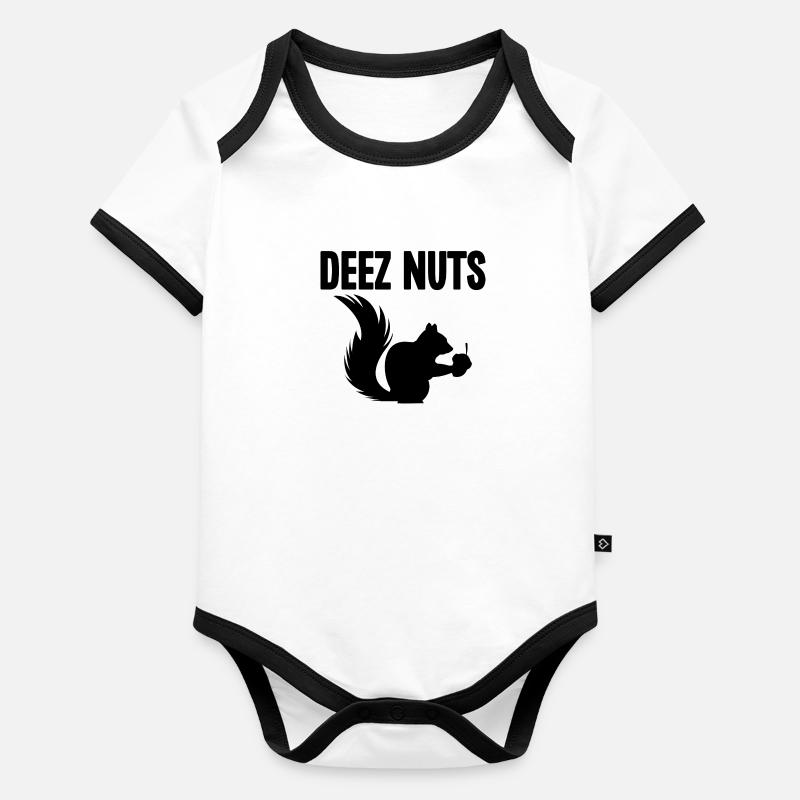 Écureuil Deez Nuts Body Bébé bio contrasté manches courtes
