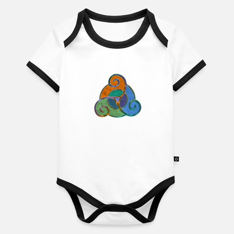Triskele - Conception de symbole celtique 5 Body Bébé bio contrasté manches courtes