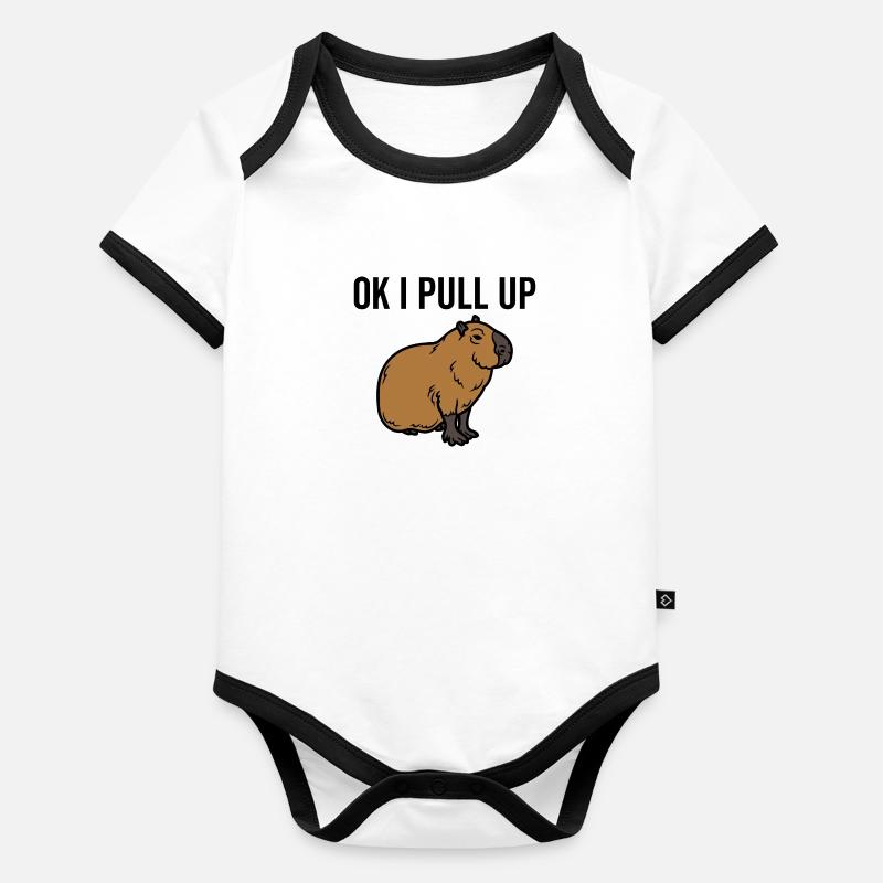 Ok I Pull Up Organic Baby Contrasting Bodysuit