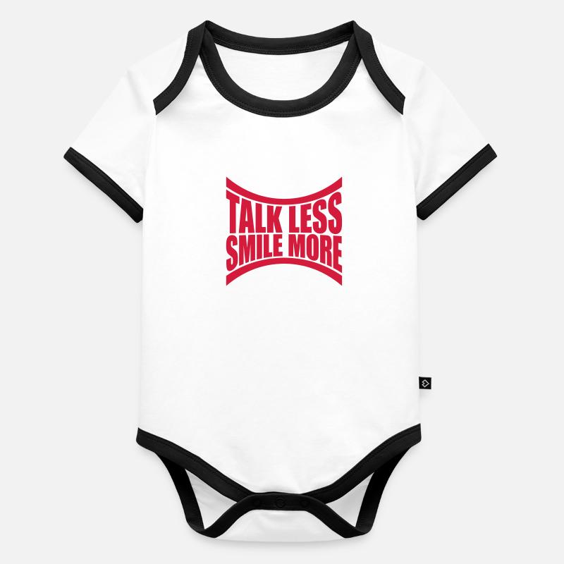 talk less smile more Baby Bio-Kurzarm-Kontrastbody