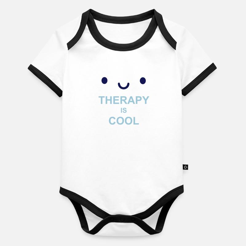 therapy is cool Quote Organic Baby Contrasting Bodysuit