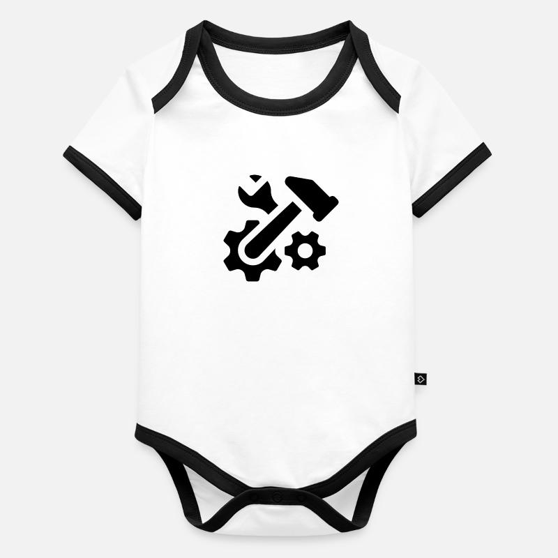Outils marteau Body Bébé bio contrasté manches courtes