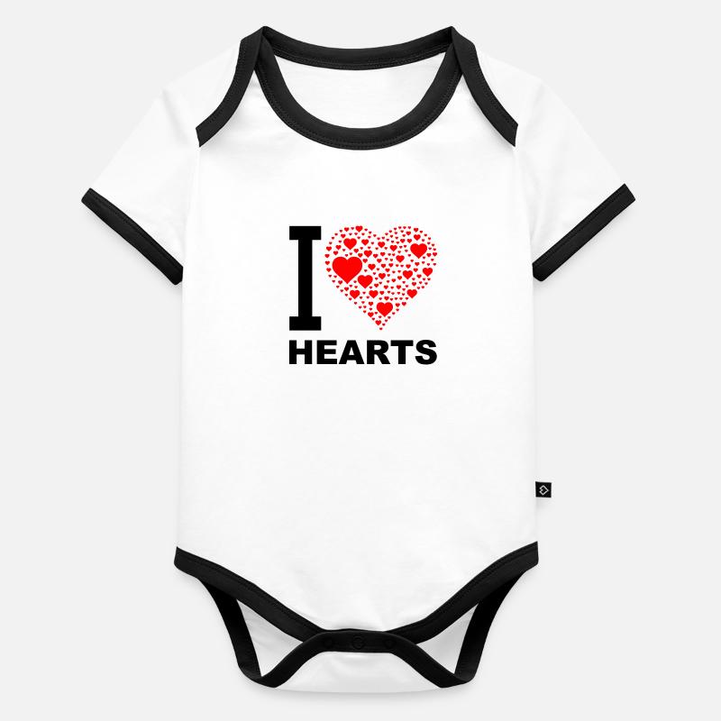 i love hearts 2 Organic Baby Contrasting Bodysuit
