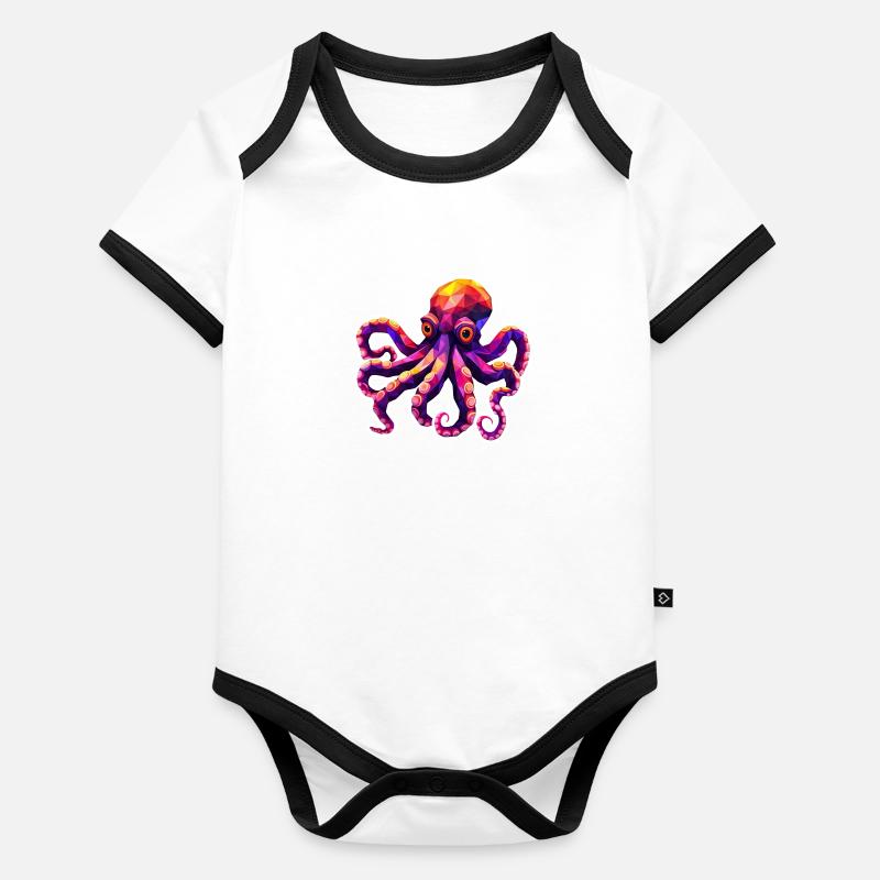 Release the Kraken! Colourful Poly Octopus Organic Baby Contrasting Bodysuit