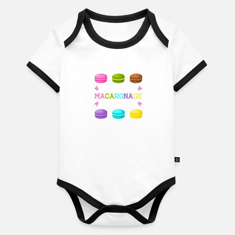 peser fouet macaronnage pipe prier Conception pour un Body Bébé bio contrasté manches courtes
