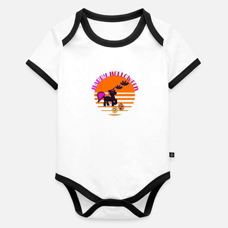 HappyHelloween Baby Bio-Kurzarm-Kontrastbody