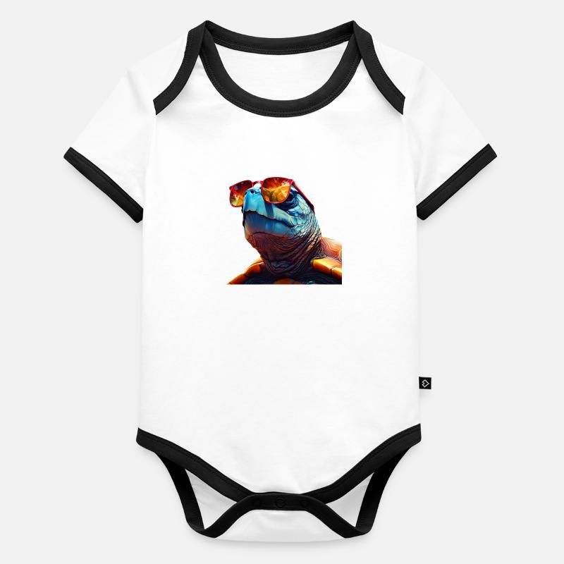 Turtle Organic Baby Contrasting Bodysuit