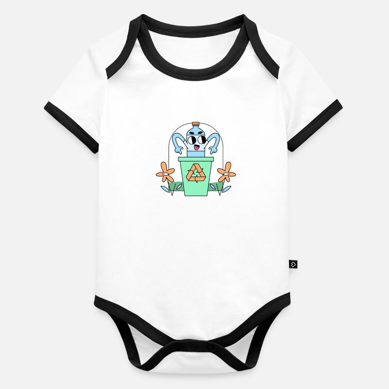 Plastic bottles are a literal Waste Organic Baby Contrasting Bodysuit