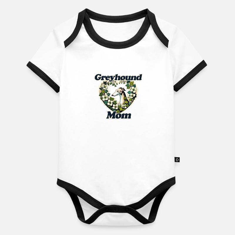 Greyhound Mama Baby Bio-Kurzarm-Kontrastbody