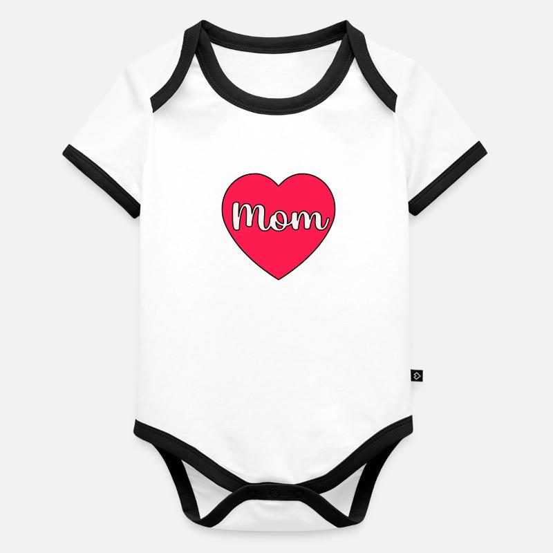 Coeur de maman Body Bébé bio contrasté manches courtes