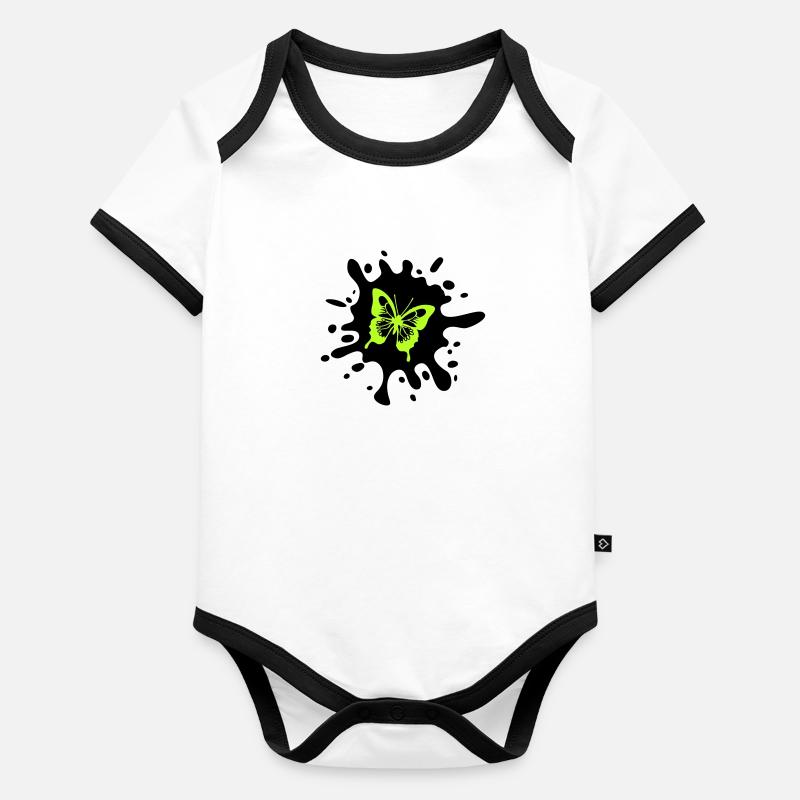 schmetterling farbklecks Baby Bio-Kurzarm-Kontrastbody