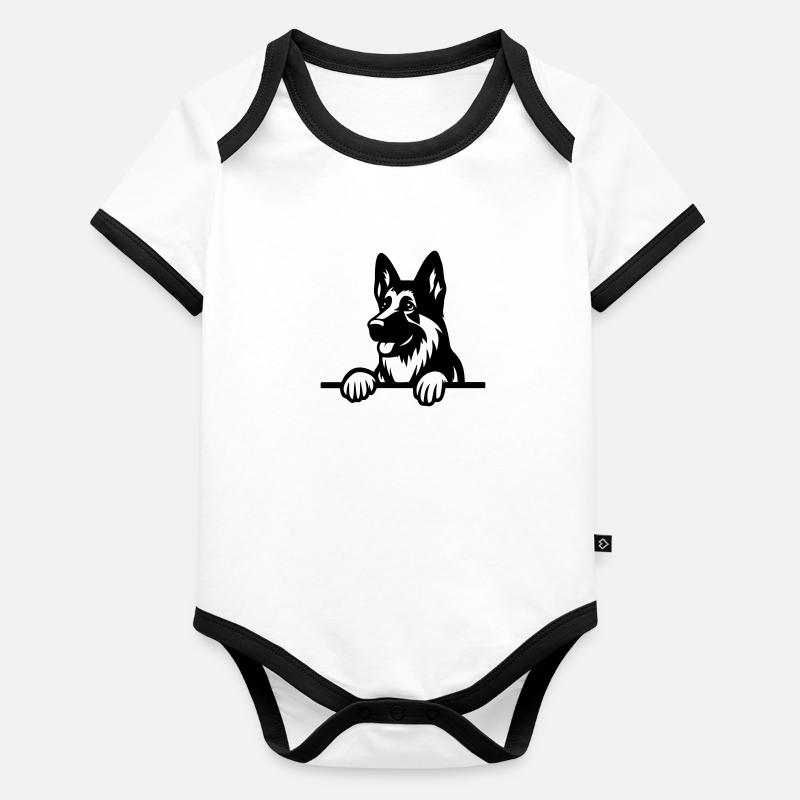 German Shepherd Organic Baby Contrasting Bodysuit