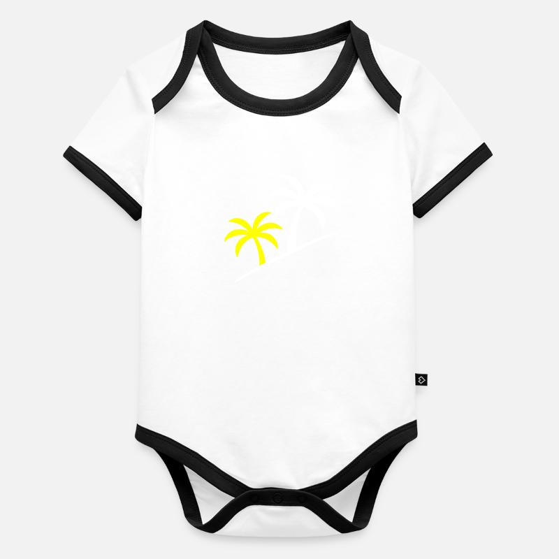 Palmier symbole plage Body Bébé bio contrasté manches courtes