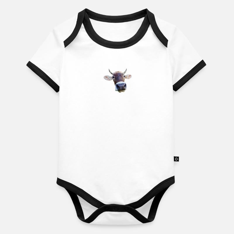Kuh Baby Bio-Kurzarm-Kontrastbody