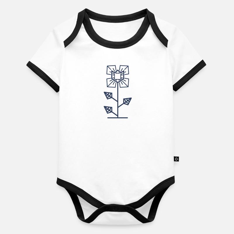 Flower Power Body Bébé bio contrasté manches courtes