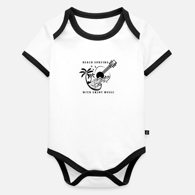 summer with music everything is easier gift Organic Baby Contrasting Bodysuit
