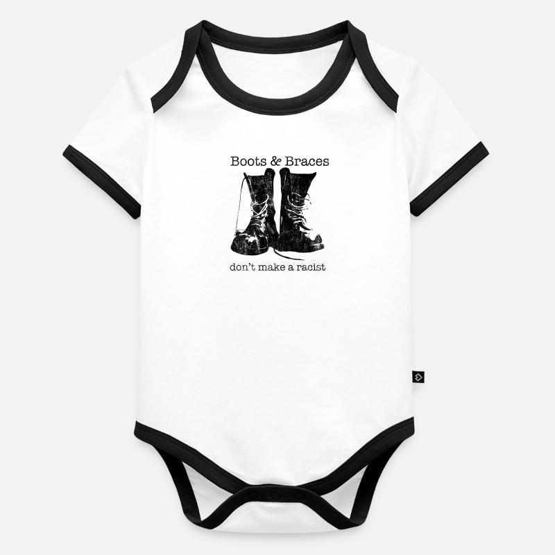 Graphique Boots & Braces - Design Skinhead - Body Bébé bio contrasté manches courtes