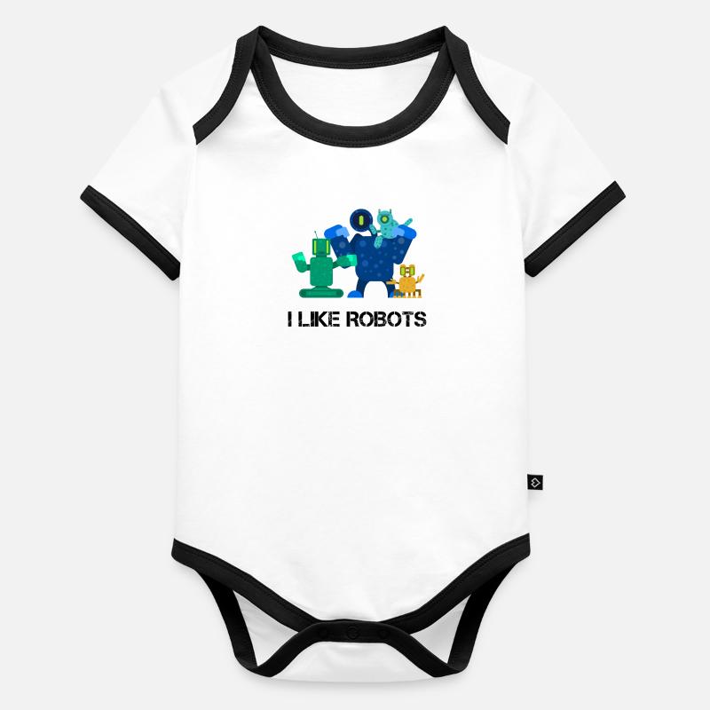 robots Body Bébé bio contrasté manches courtes
