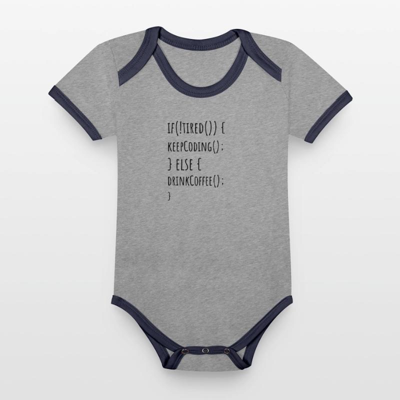 Continuez à coder Body Bébé bio contrasté manches courtes