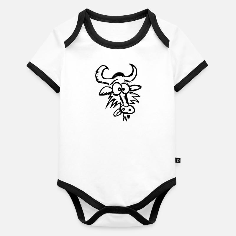 GNU 001 Body Bébé bio contrasté manches courtes