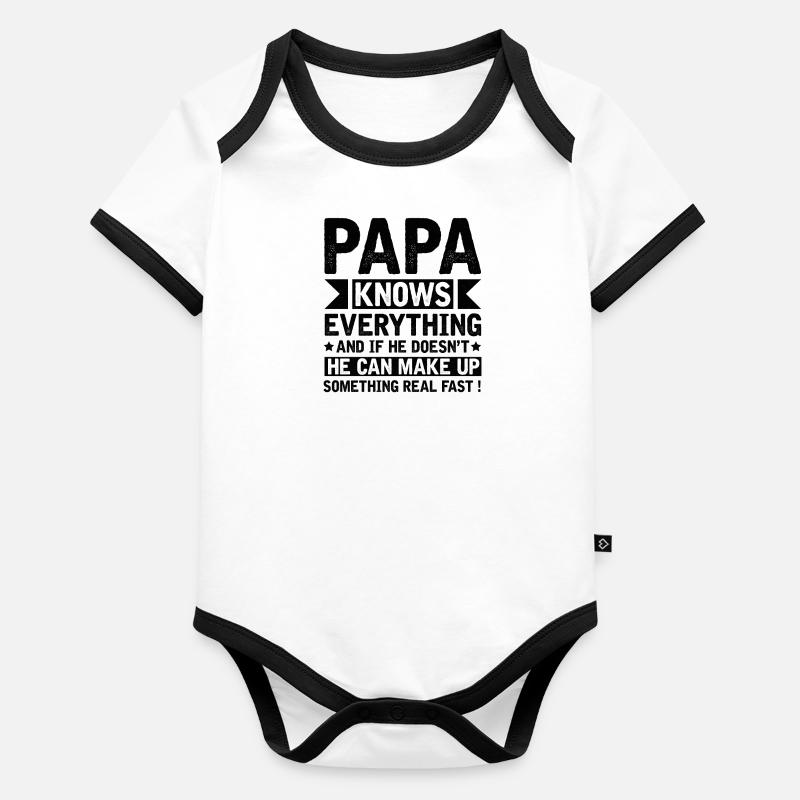 Dad Bad Influence - Father Gift Organic Baby Contrasting Bodysuit