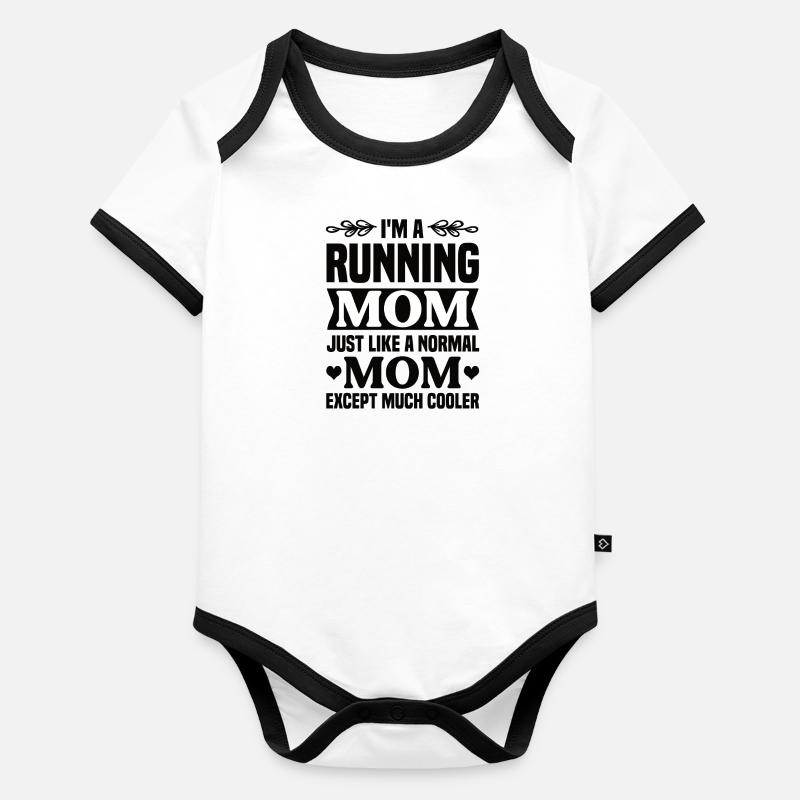Mère courant courir jogging Maman Body Bébé bio contrasté manches courtes