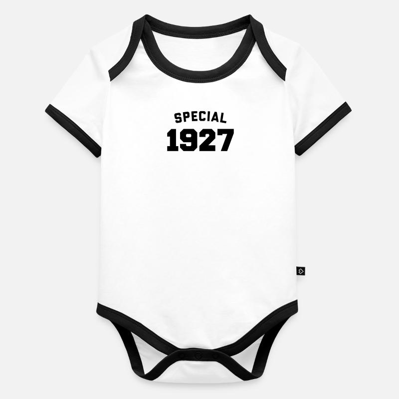 Funny Birthday Special 1927 Organic Baby Contrasting Bodysuit