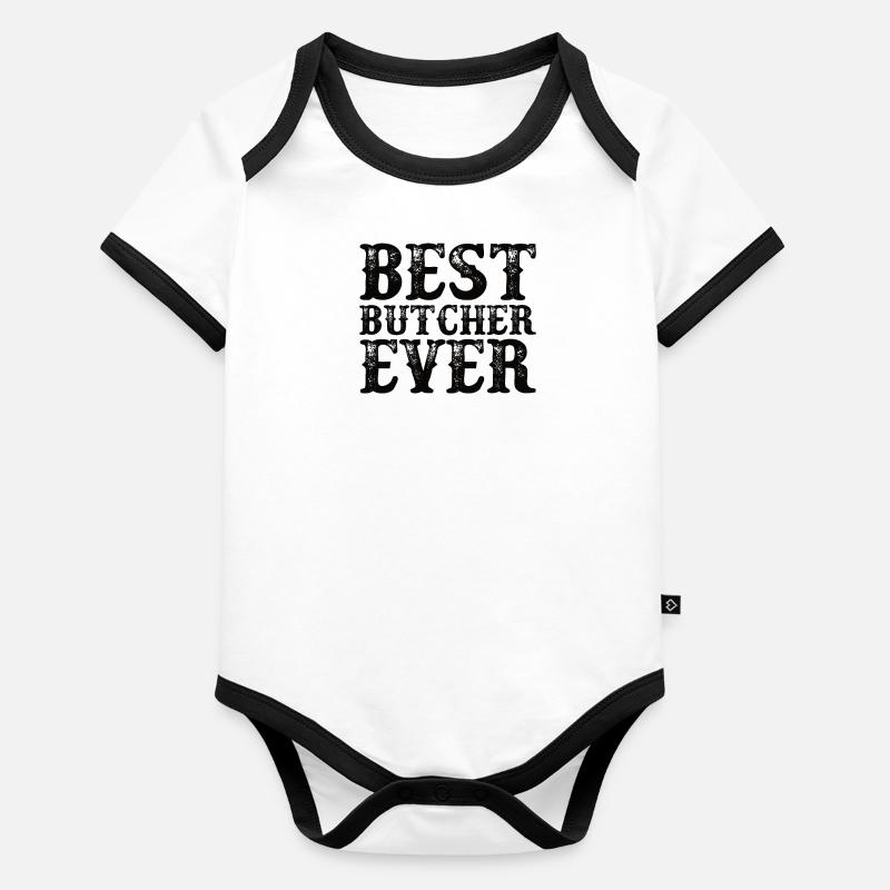 Fleischer Metzger Beruf Lustiger Spruch Geschenk Baby Bio-Kurzarm-Kontrastbody