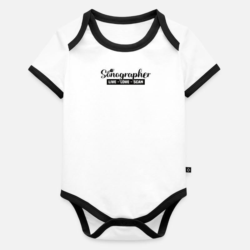 Cardio Sonograph Ultrasonic Technician Sonograph Organic Baby Contrasting Bodysuit