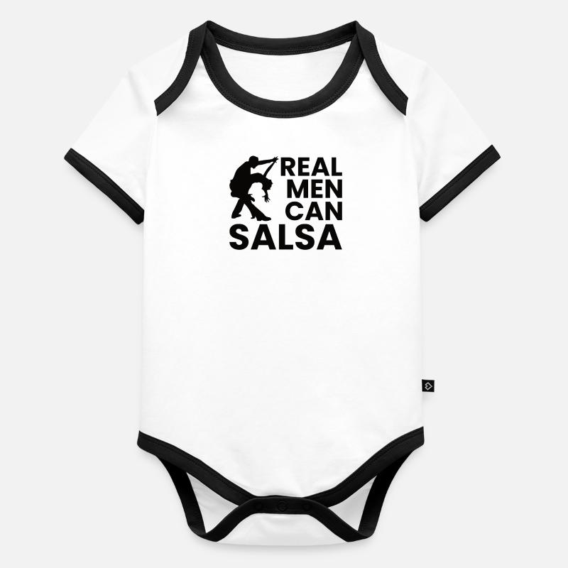 Salsa Musik Salsa Tanz Baby Bio-Kurzarm-Kontrastbody