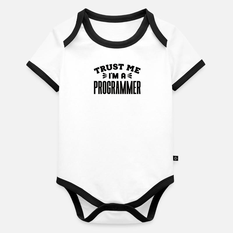 Software Developer Programmer Gift Organic Baby Contrasting Bodysuit