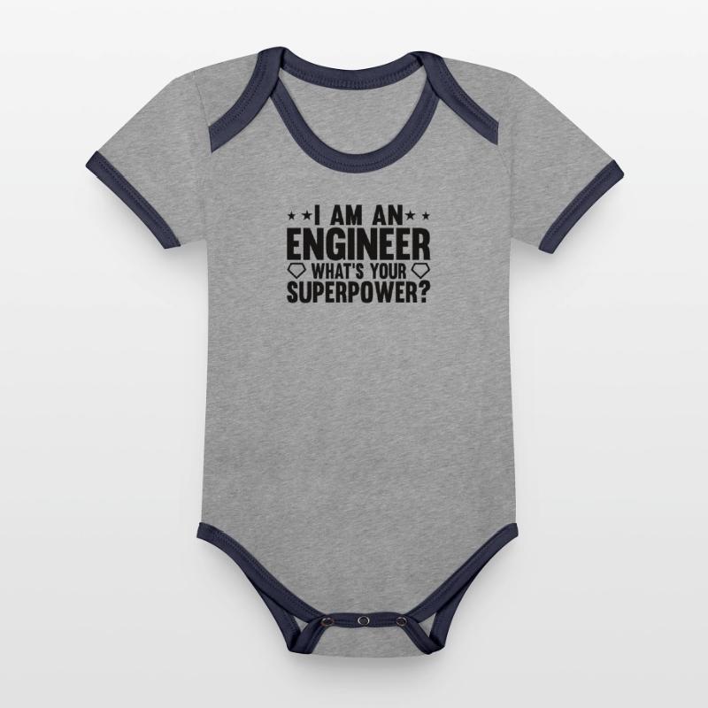 Engineer Brain Mechanical Engineering Electrical Engineering Math Organic Baby Contrasting Bodysuit