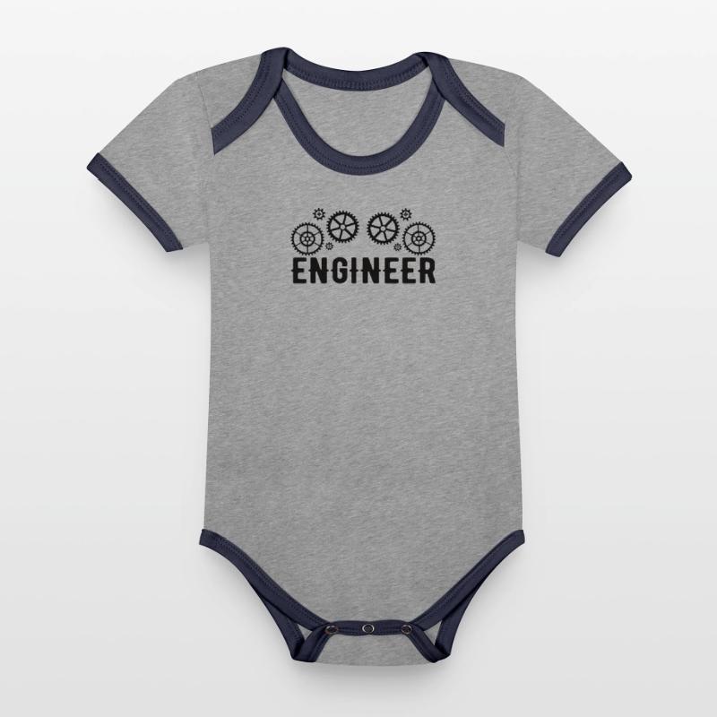 Engineer Brain Mechanical Engineering Electrical Engineering Math Organic Baby Contrasting Bodysuit