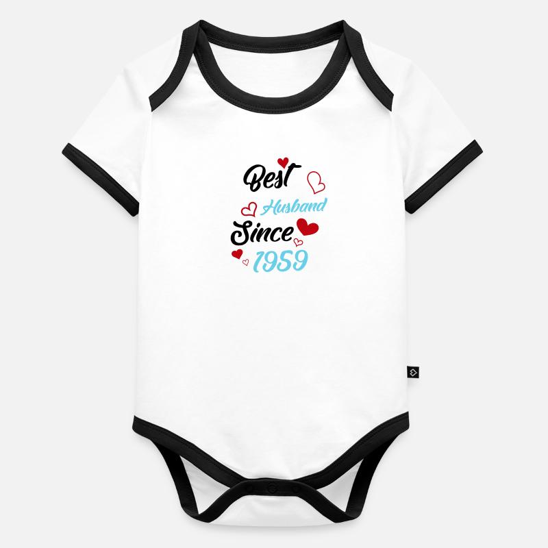 Bester Ehemann seit 1959 Hochzeit Baby Bio-Kurzarm-Kontrastbody