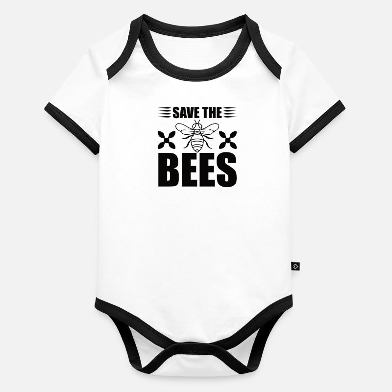 Abeille Body Bébé bio contrasté manches courtes