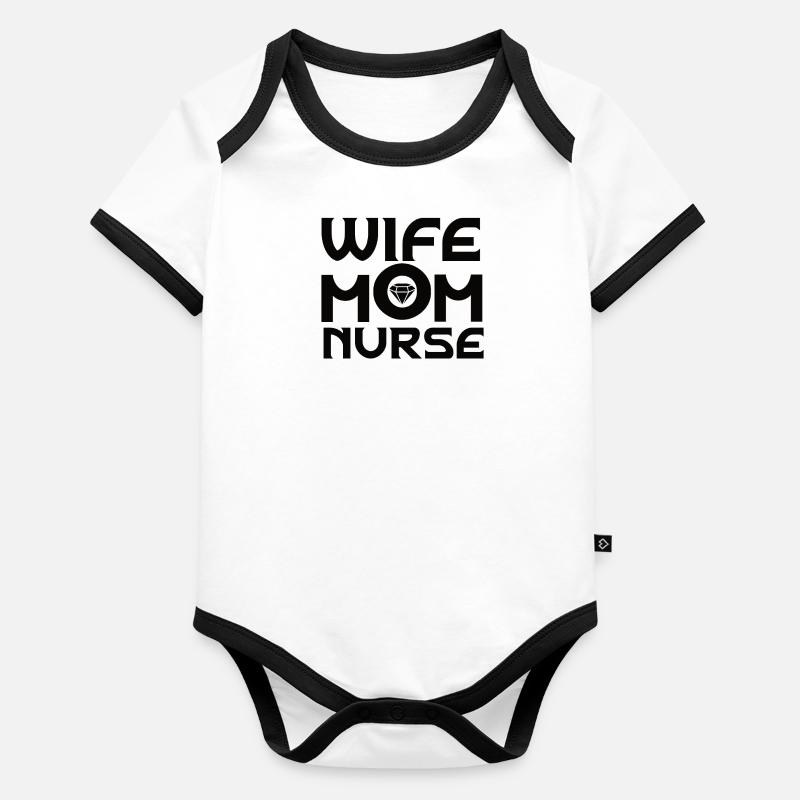 Ehefrau Mutter Krankenschwester Mom Medizin Baby Bio-Kurzarm-Kontrastbody