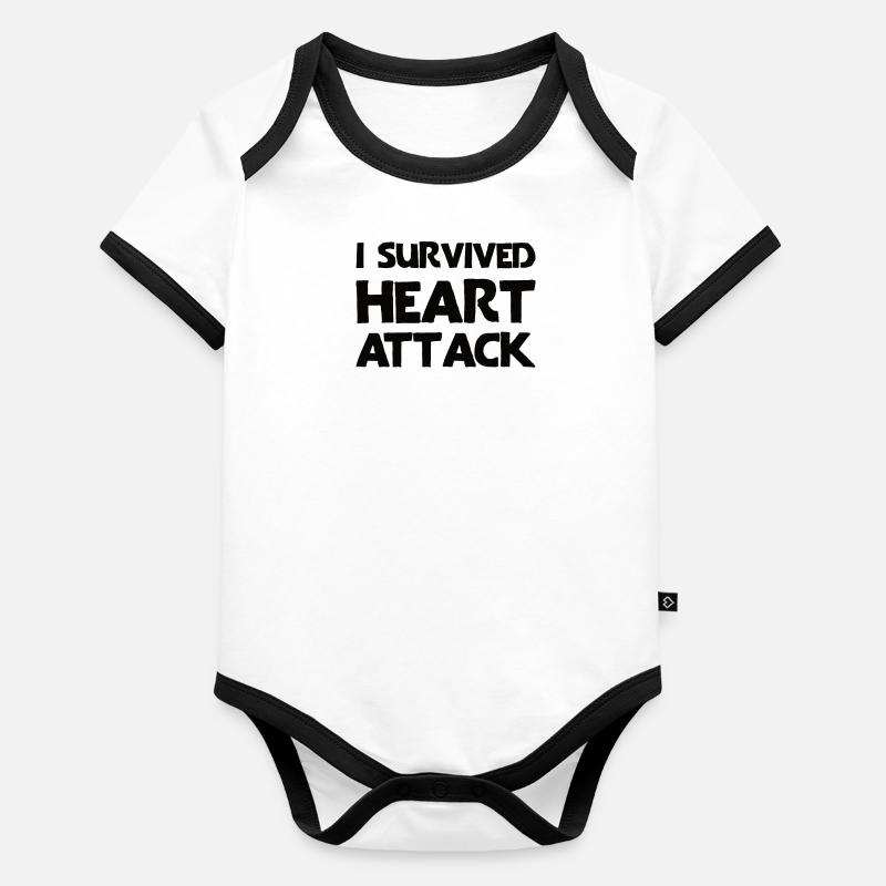 I survived a heart attack Organic Baby Contrasting Bodysuit