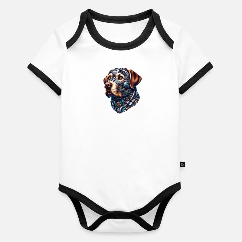 Labrador Retriever Android Design Baby Bio-Kurzarm-Kontrastbody