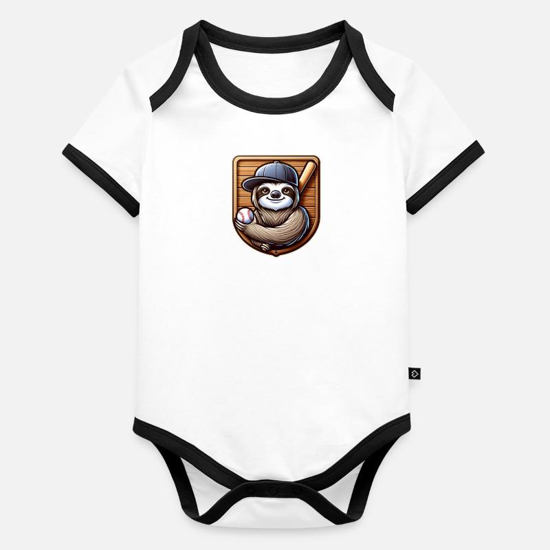 Conception de sports de baseball et de softball cool Sloth Body Bébé bio contrasté manches courtes