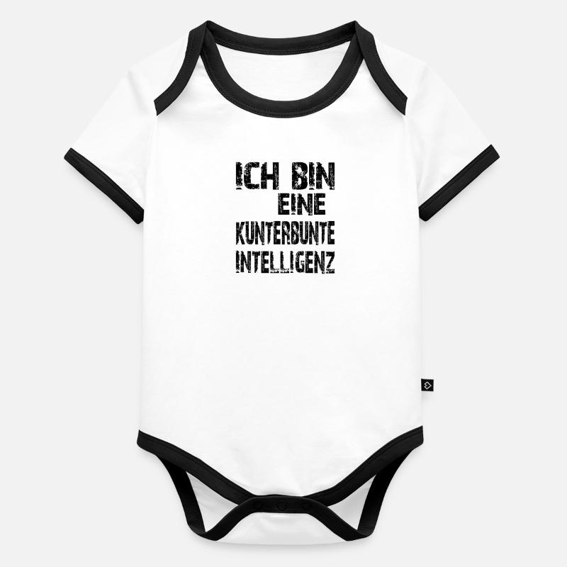 KI Spruch Ich bin eine kunterbunte Intelligenz Baby Bio-Kurzarm-Kontrastbody