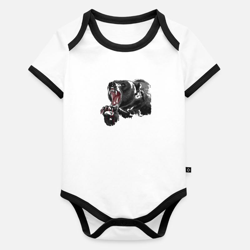 Ours Body Bébé bio contrasté manches courtes